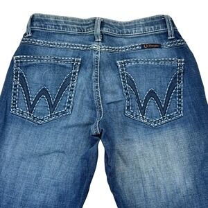 Wrangler Shiloh Ultimate Riding Jeans Womens 1x34 Blue Bootcut Dark Wash WRS40DR